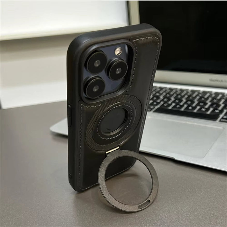 Holder Stand Leather Case for iPhone