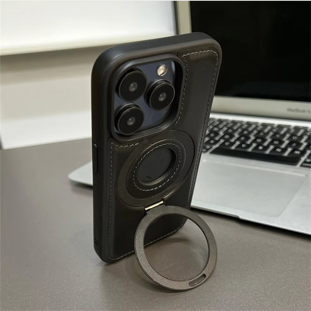 Holder Stand Leather Case for iPhone