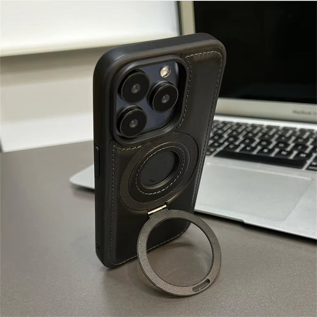 Holder Stand Leather Case for iPhone