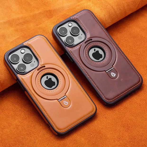 Holder Stand Leather Case for iPhone