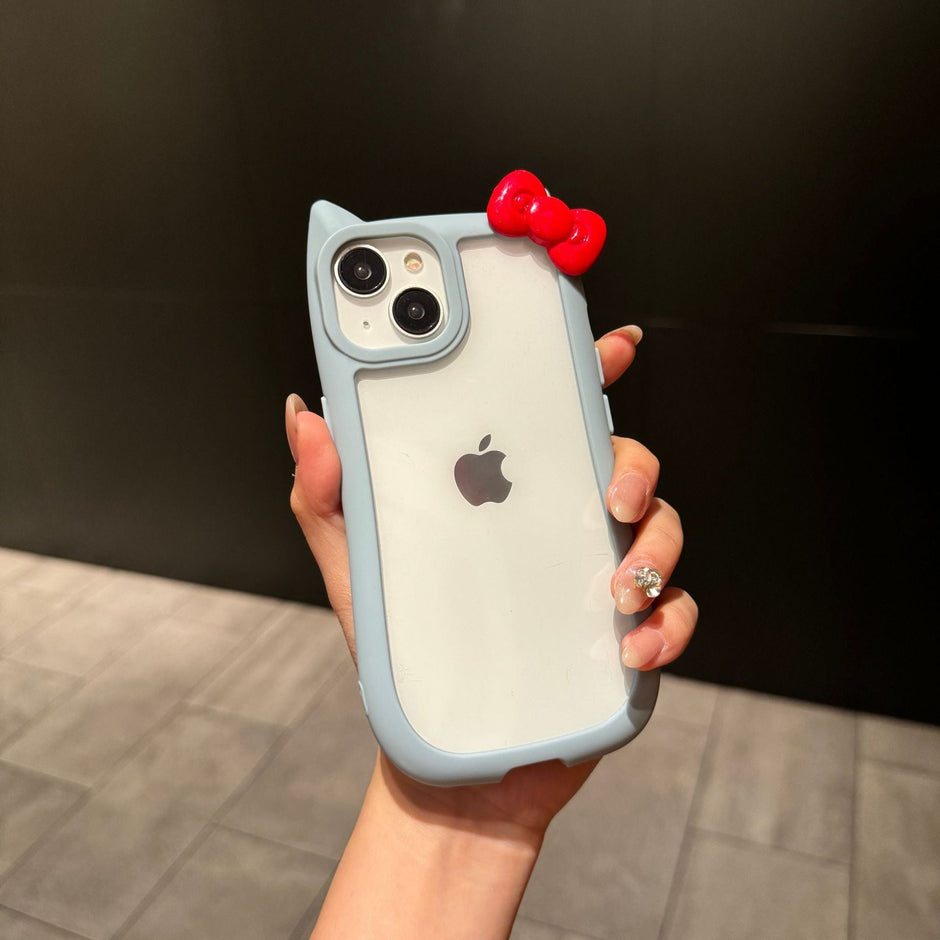 Cat Ears Bow Clear Case for iPhone