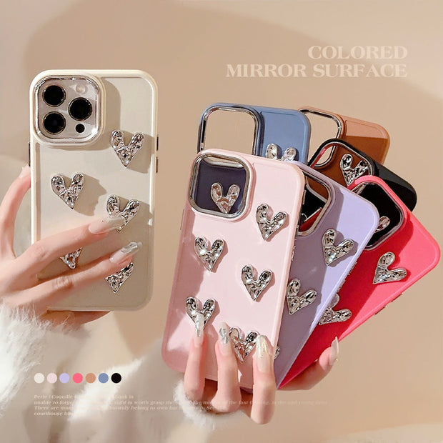Silver Love Plating TPU Case for iPhone