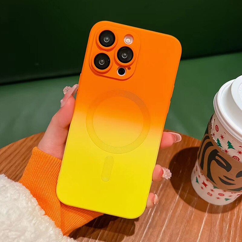 Lens Protective Silicone Magnetic Case for iPhone