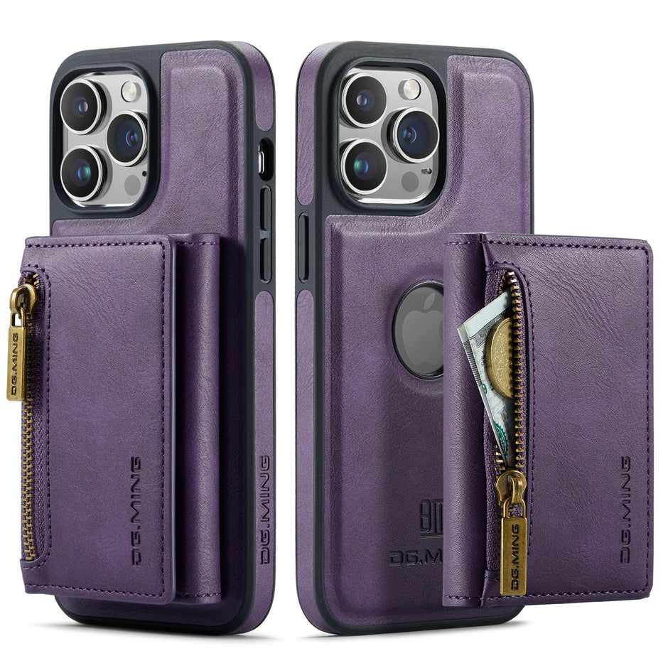 2 in 1 Magnetic Leather Wallet Case for iPhone