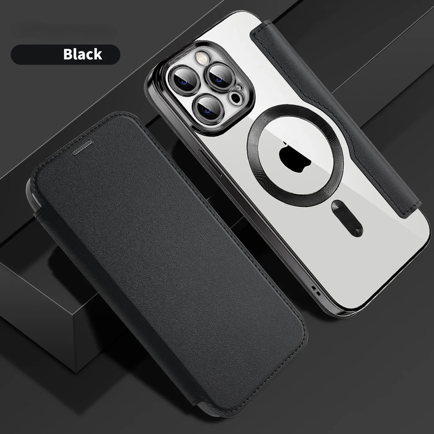 Electroplated Flip Leather Case for iPhone