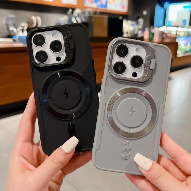 Magnetic Lens Bracket Soft Case for iPhone
