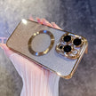 Coque transparente à paillettes et dégradé de placage pour iPhone 