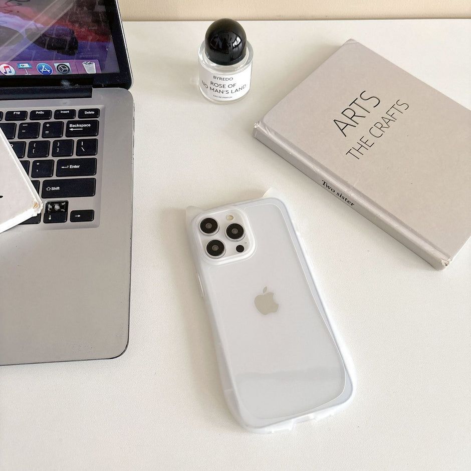 Cute Cat Ears Transparent Soft Case for iPhone
