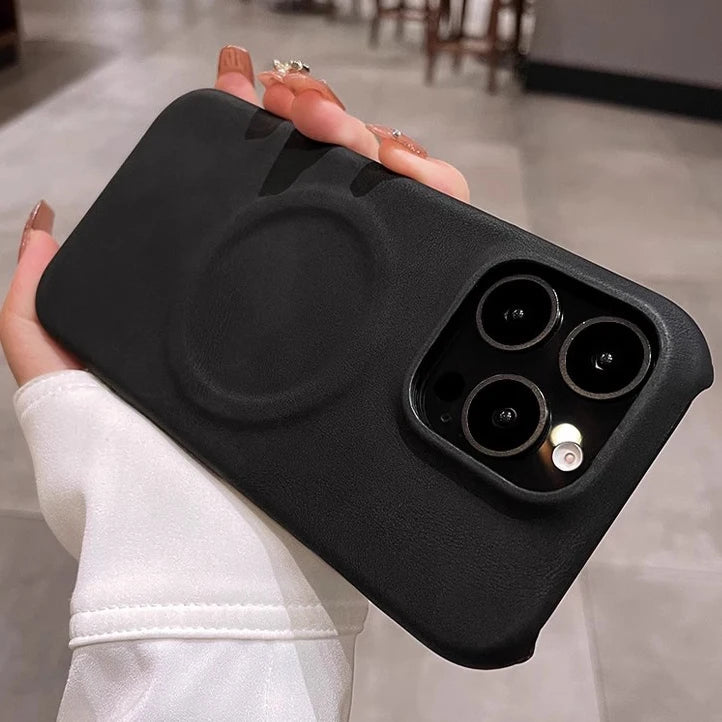 Tumbled Leather Half Dorder Case for iPhone