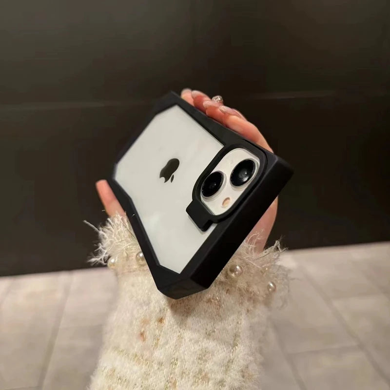 Coque rigide transparente irrégulière pour iPhone 