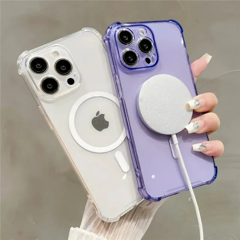 Coque en silicone transparente antichoc pour iPhone 