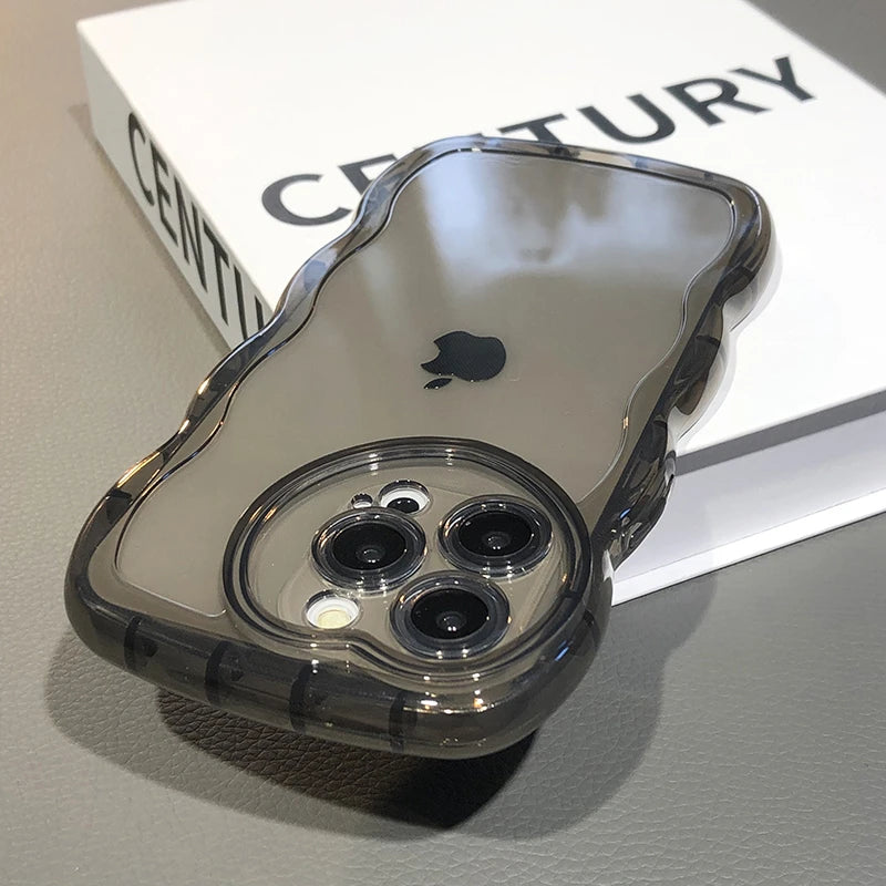 Étui souple transparent ondulé pour iPhone 