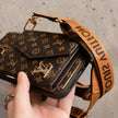 Premium Leather iPhone Case with Card Holder & Crossbody Strap - LV
