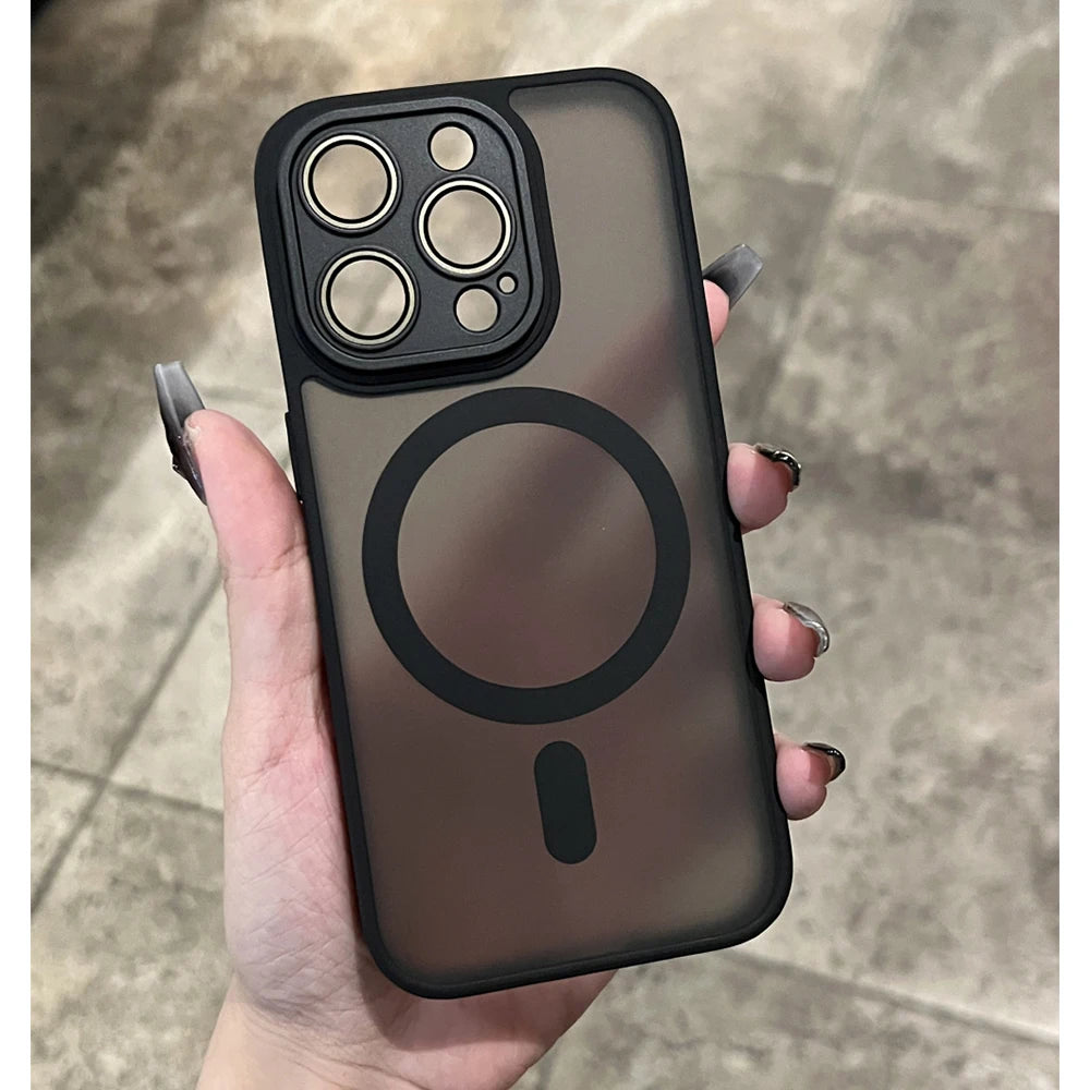 Étui de protection d'objectif mat translucide pour iPhone 