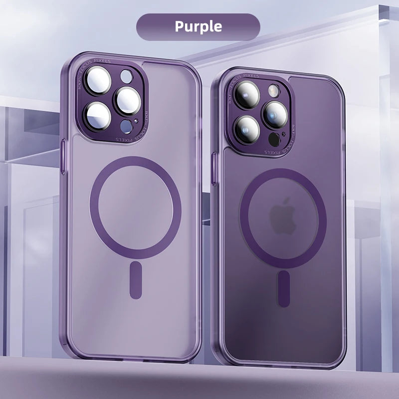 Coque de protection d'objectif mate translucide pour iPhone 