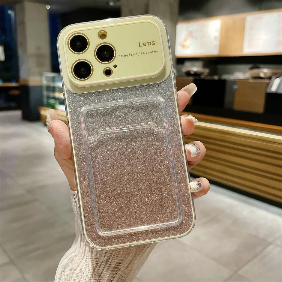 Étui transparent à paillettes pour iPhone 