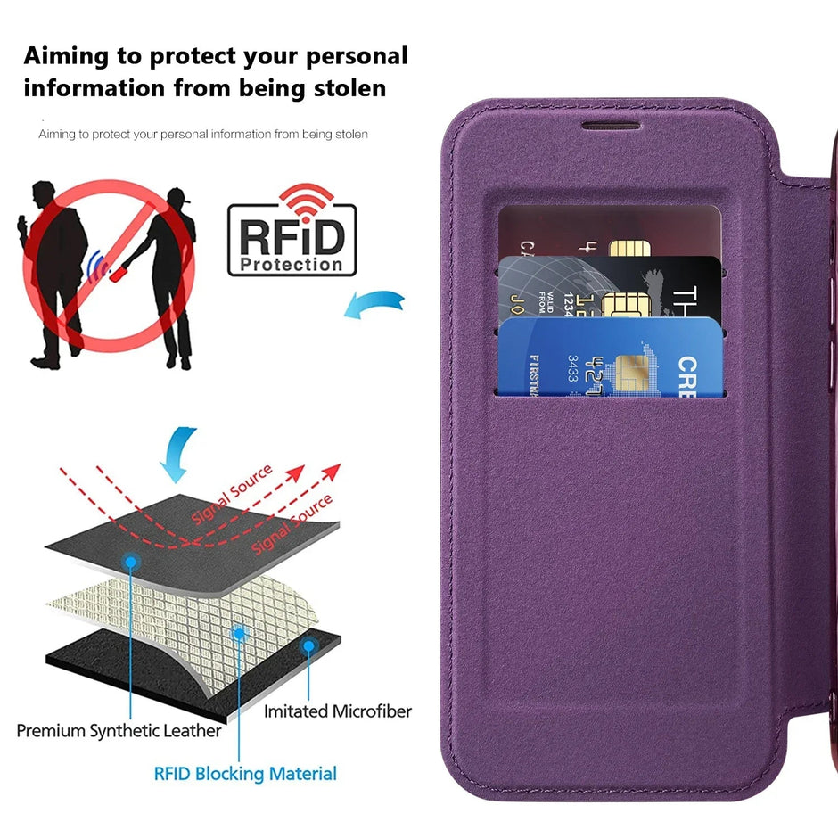 Electroplated Flip Leather Case for iPhone