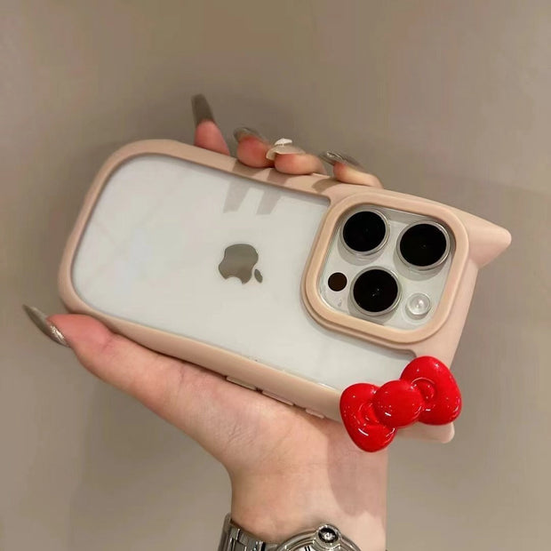 Cat Ears Bow Clear Case for iPhone