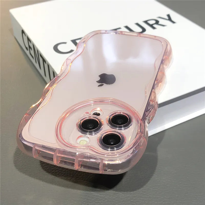 Étui souple transparent ondulé pour iPhone 