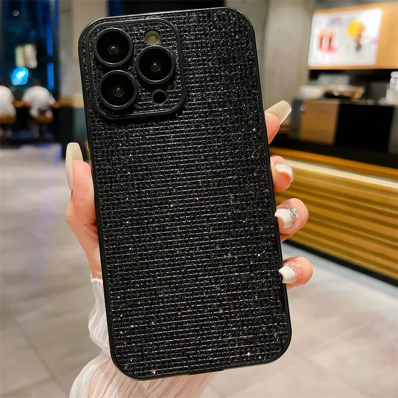 Lens Protection Glitter Rhinestone Case For iPhone