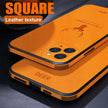 Square Leather Shockproof Case For iPhone