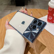 Coque carrée transparente galvanisée pour iPhone 