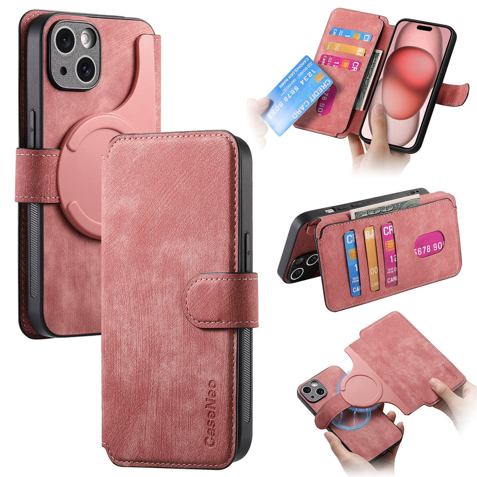 Detachable Tumbled Leather Flip Case for iPhone