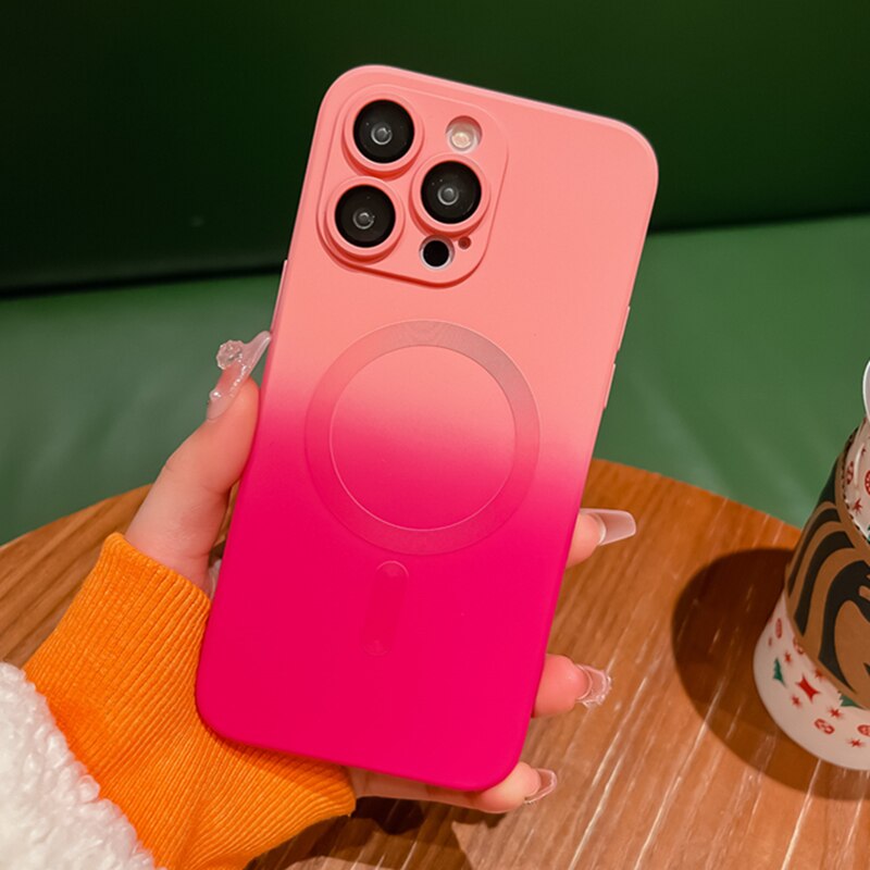 Lens Protective Silicone Magnetic Case for iPhone