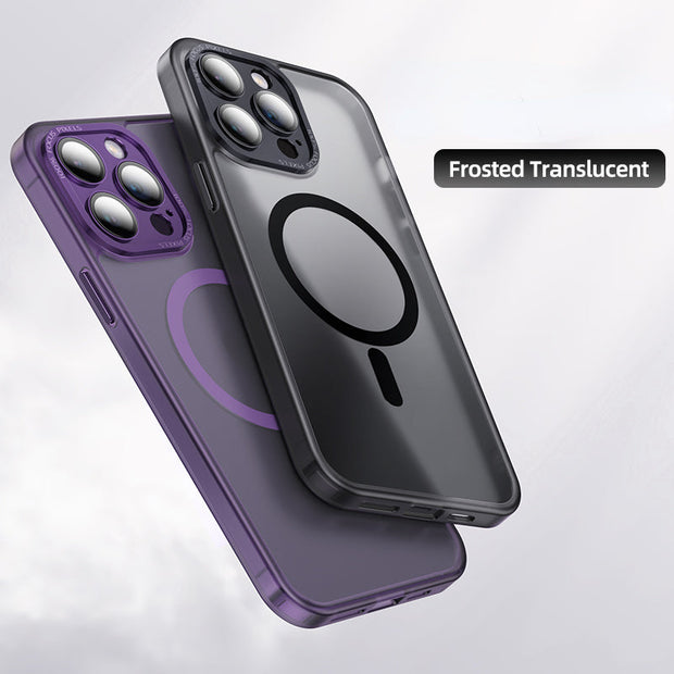 Coque de protection d'objectif mate translucide pour iPhone 