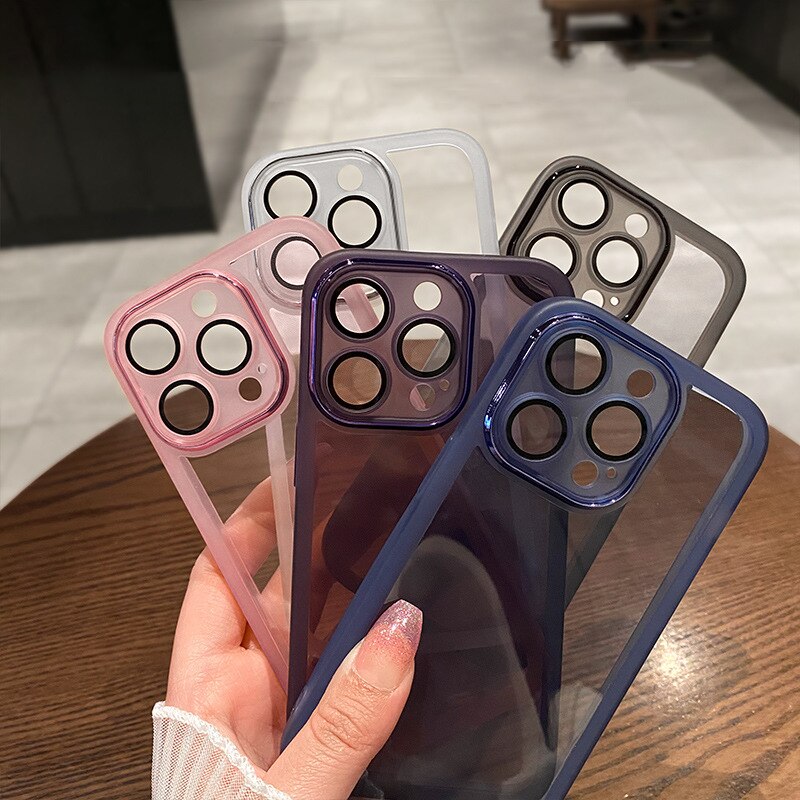 Lens Protective Clear Silicone Case For iPhone