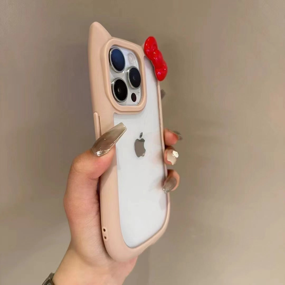Cat Ears Bow Clear Case for iPhone