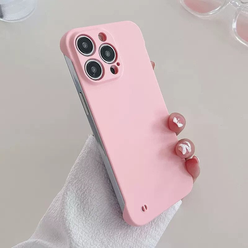 Solid Color Matte Frameless Case For iPhone