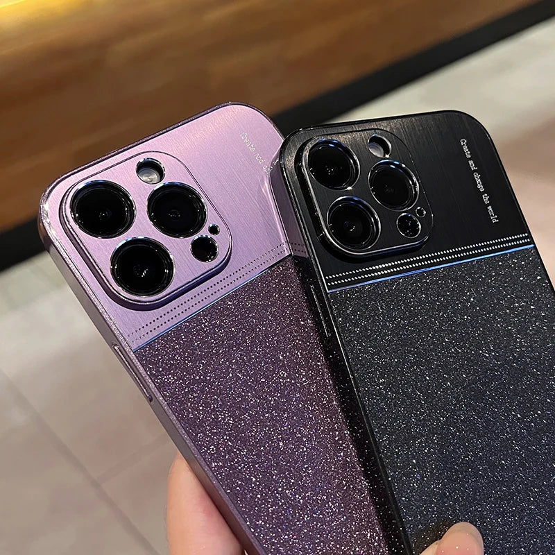 Coque brillante à paillettes laser pour iPhone 