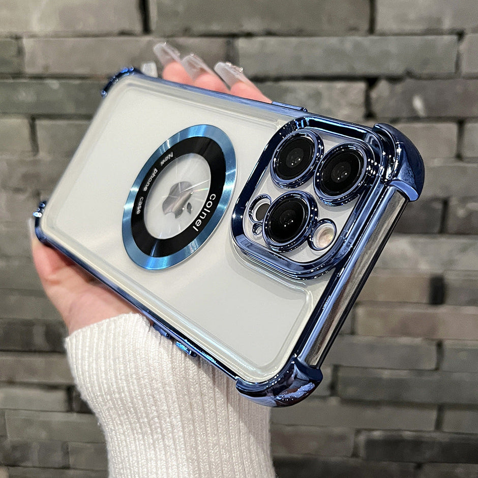 Coque transparente antichoc plaquée pour iPhone 
