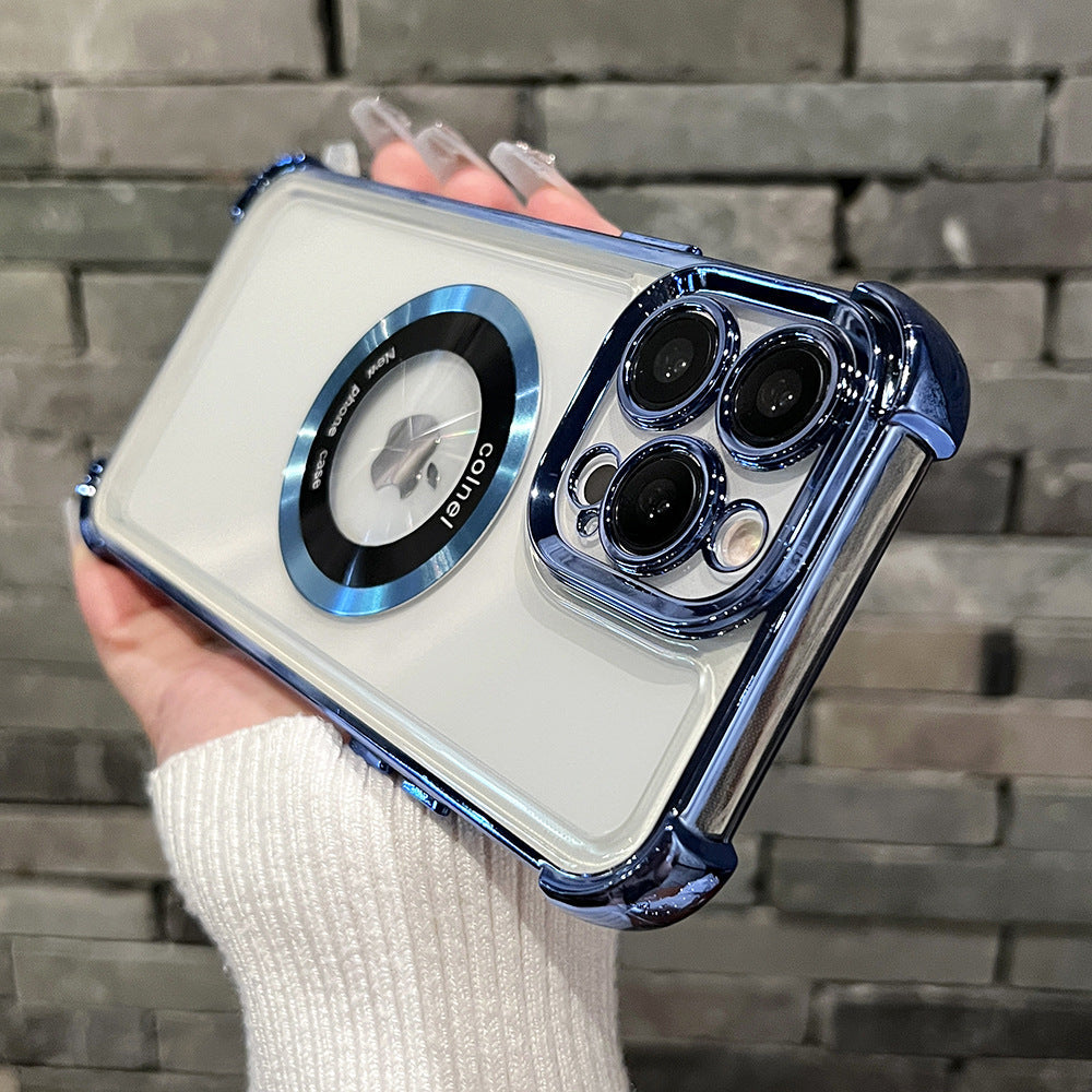 Coque transparente antichoc plaquée pour iPhone 