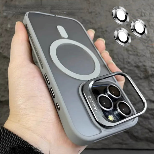 Étui mat avec support d'objectif pour iPhone 