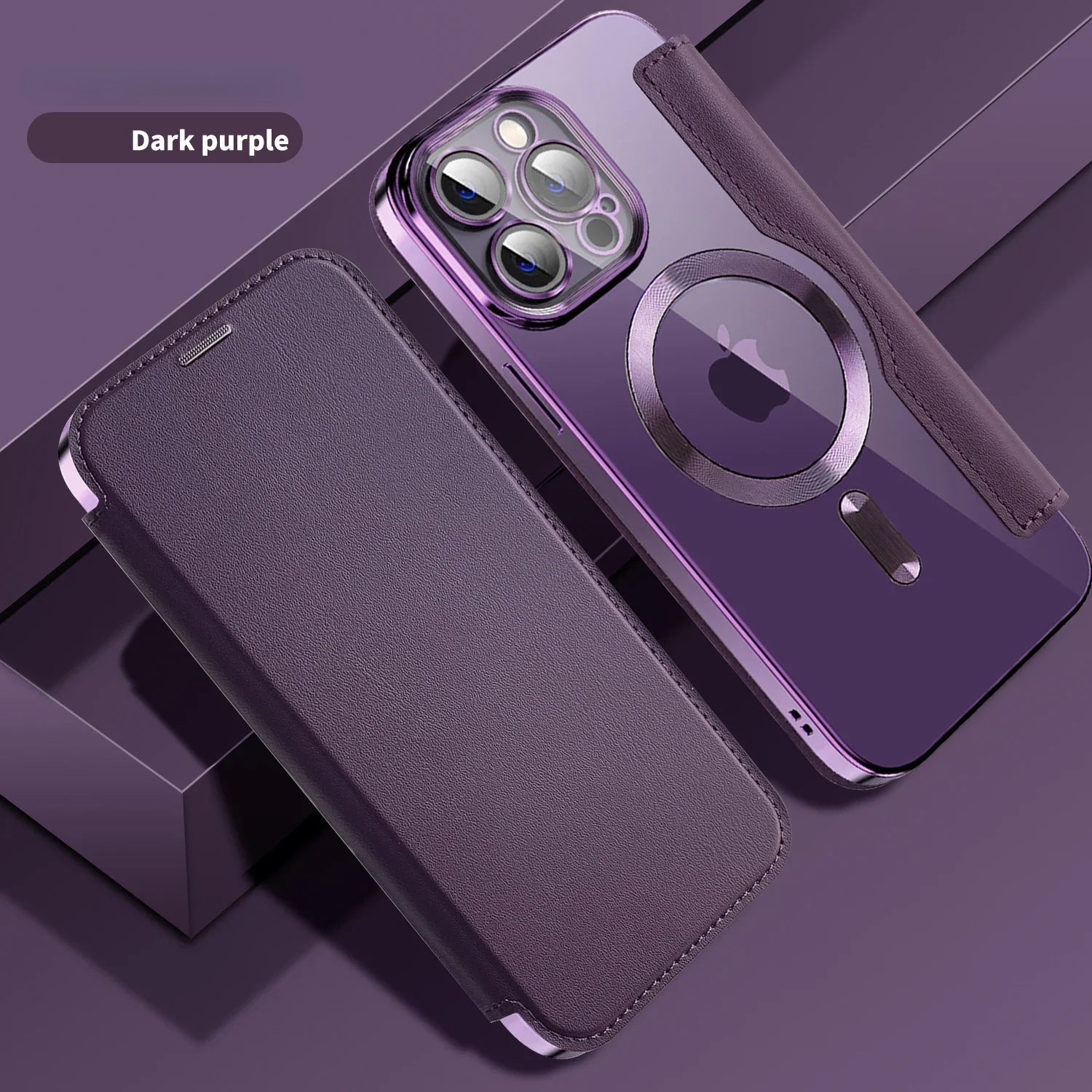 Electroplated Flip Leather Case for iPhone