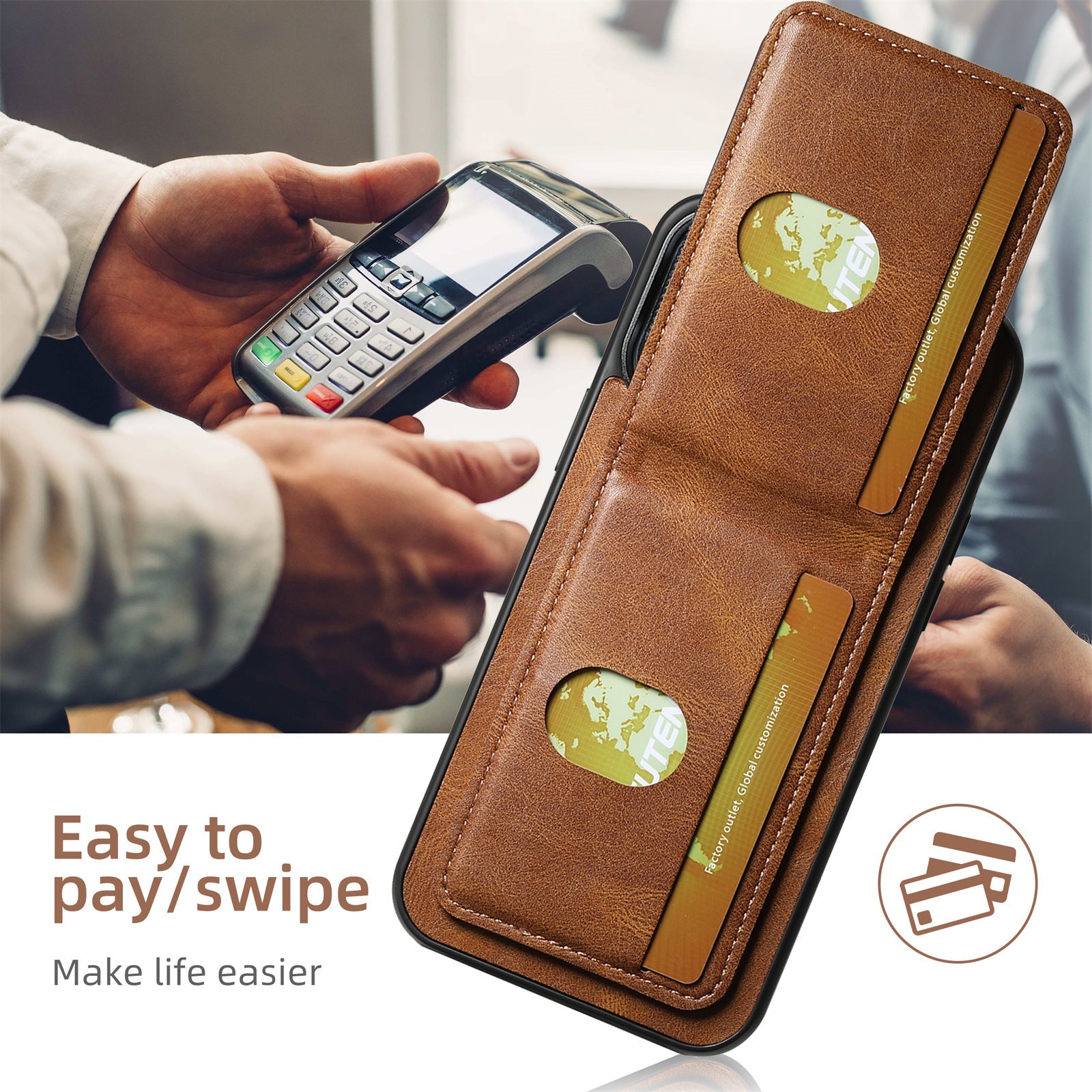 Cardbag Holder Leather Case for iPhone