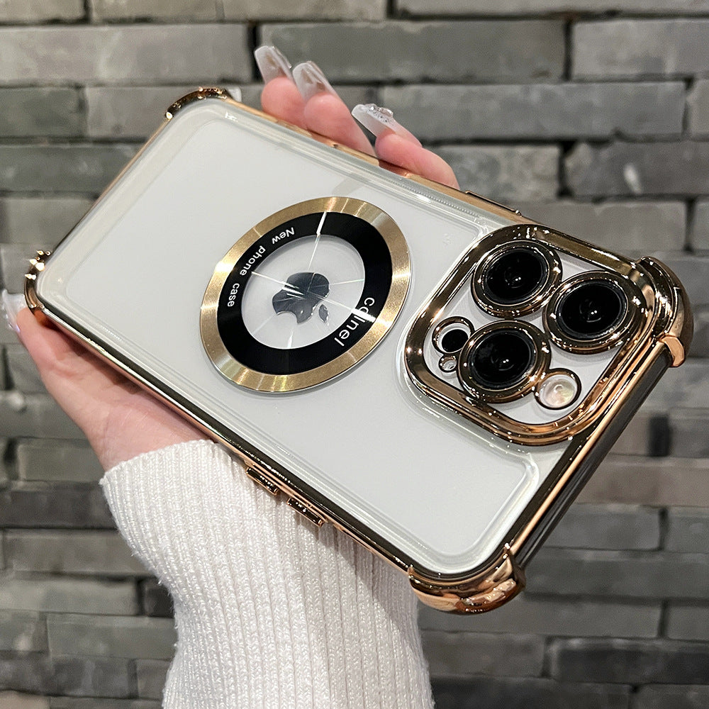 Coque transparente antichoc plaquée pour iPhone 