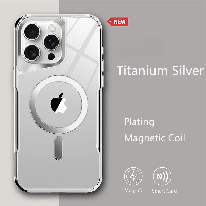 Coque transparente avec cadre plaqué pour iPhone 