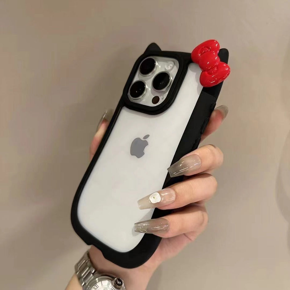 Cat Ears Bow Clear Case for iPhone