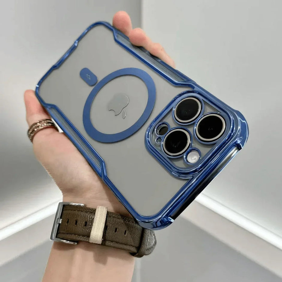 Coque magnétique transparente antichoc pour iPhone 