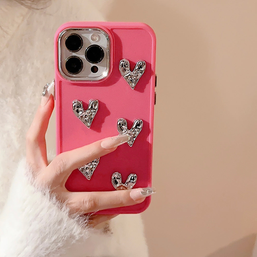 Silver Love Plating TPU Case for iPhone