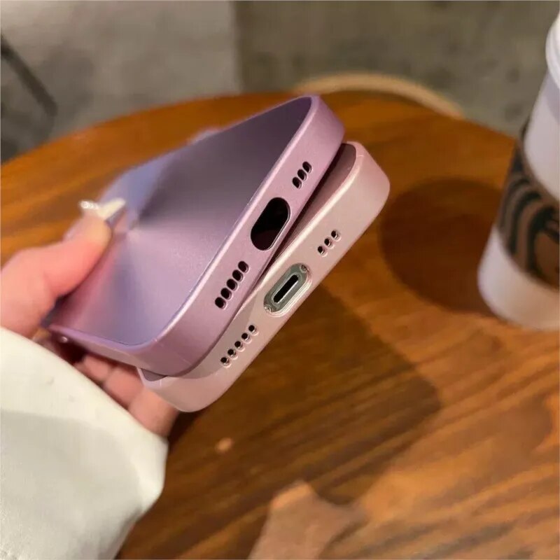 Lens Protection Matte Laser Hard Case for iPhone