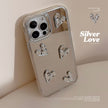 Silver Love Plating Mirror Hard Case for iPhone