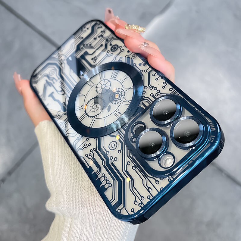 Coque de protection en silicone pour iPhone avec cadre plaqué 