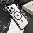 Coque souple transparente avec cadre plaqué pour iPhone 