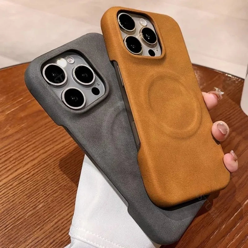 Tumbled Leather Half Dorder Case for iPhone