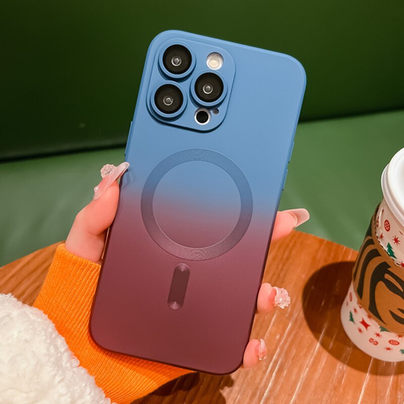Lens Protective Silicone Magnetic Case for iPhone