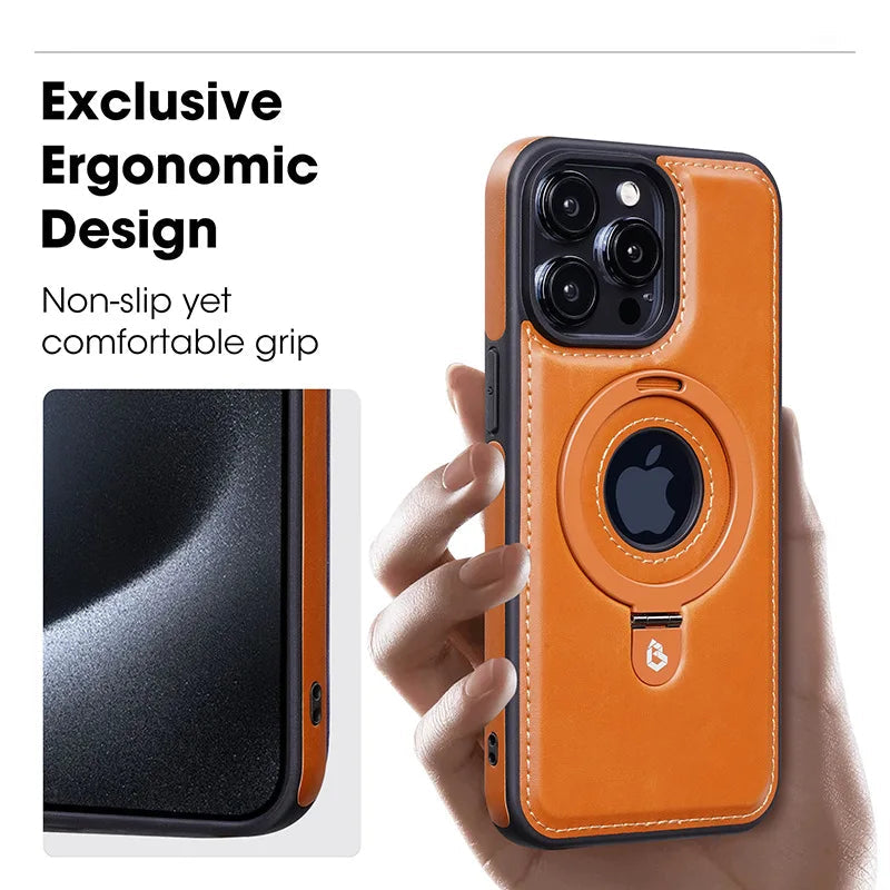 Holder Stand Leather Case for iPhone